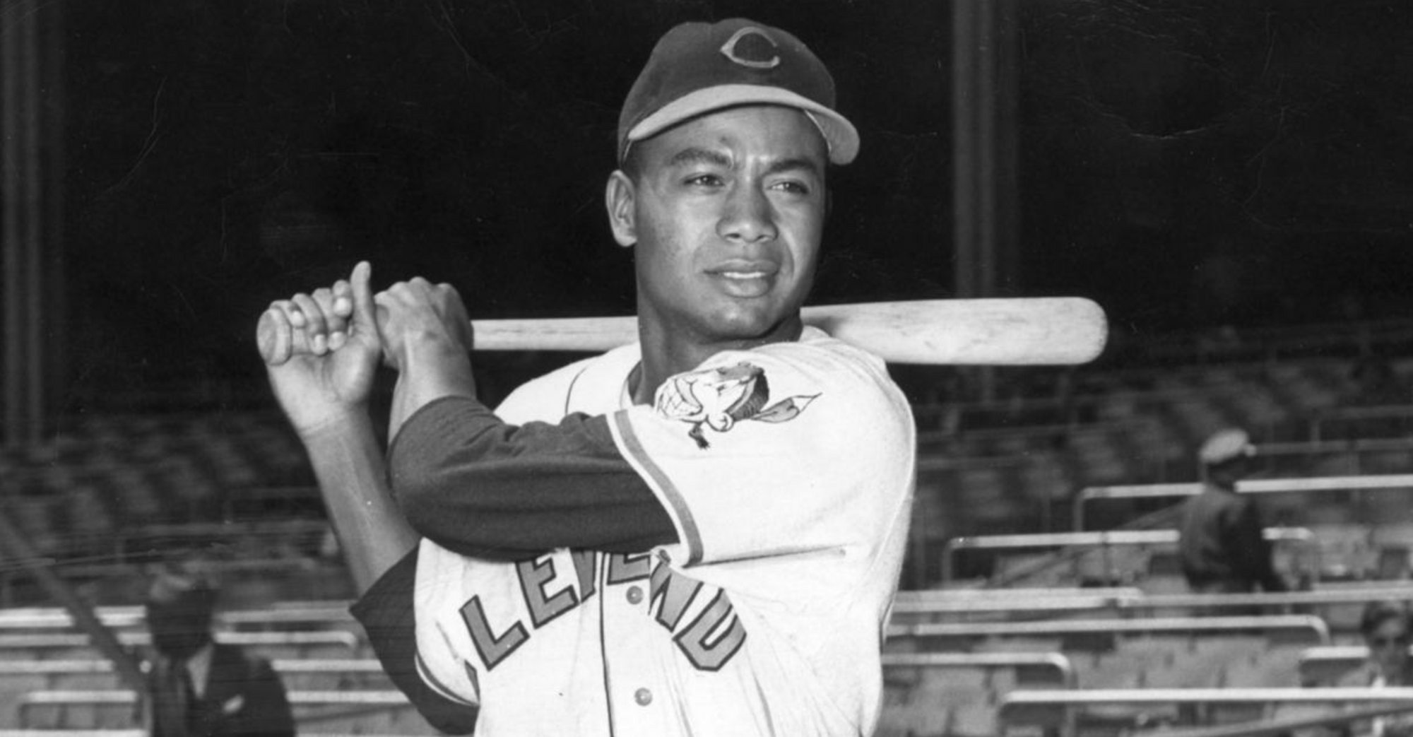 Image of From left: Satchel Paige, Larry Doby of the Cleveland Indians